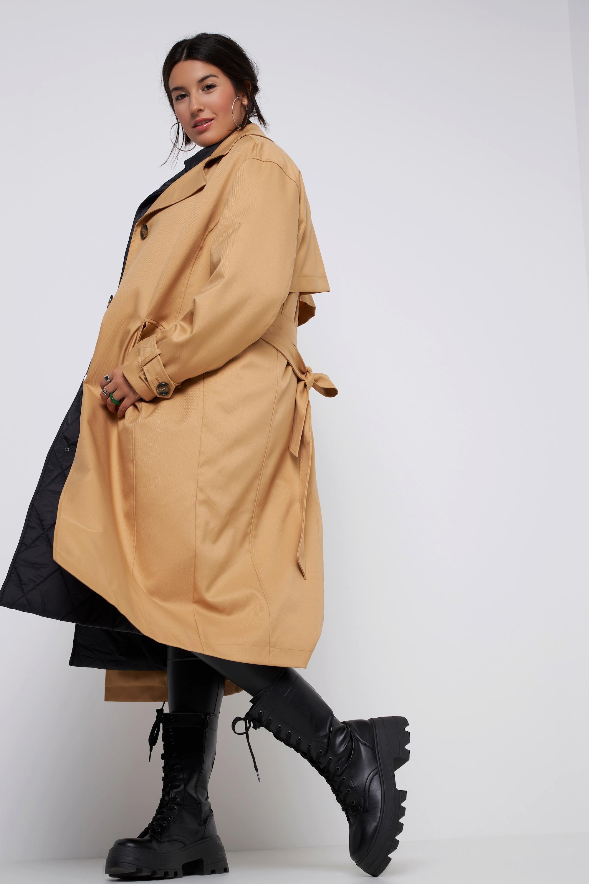 Studio Untold  Trench 2-in-1 con gilet trapuntato, taglio oversize, revers e maniche lunghe 