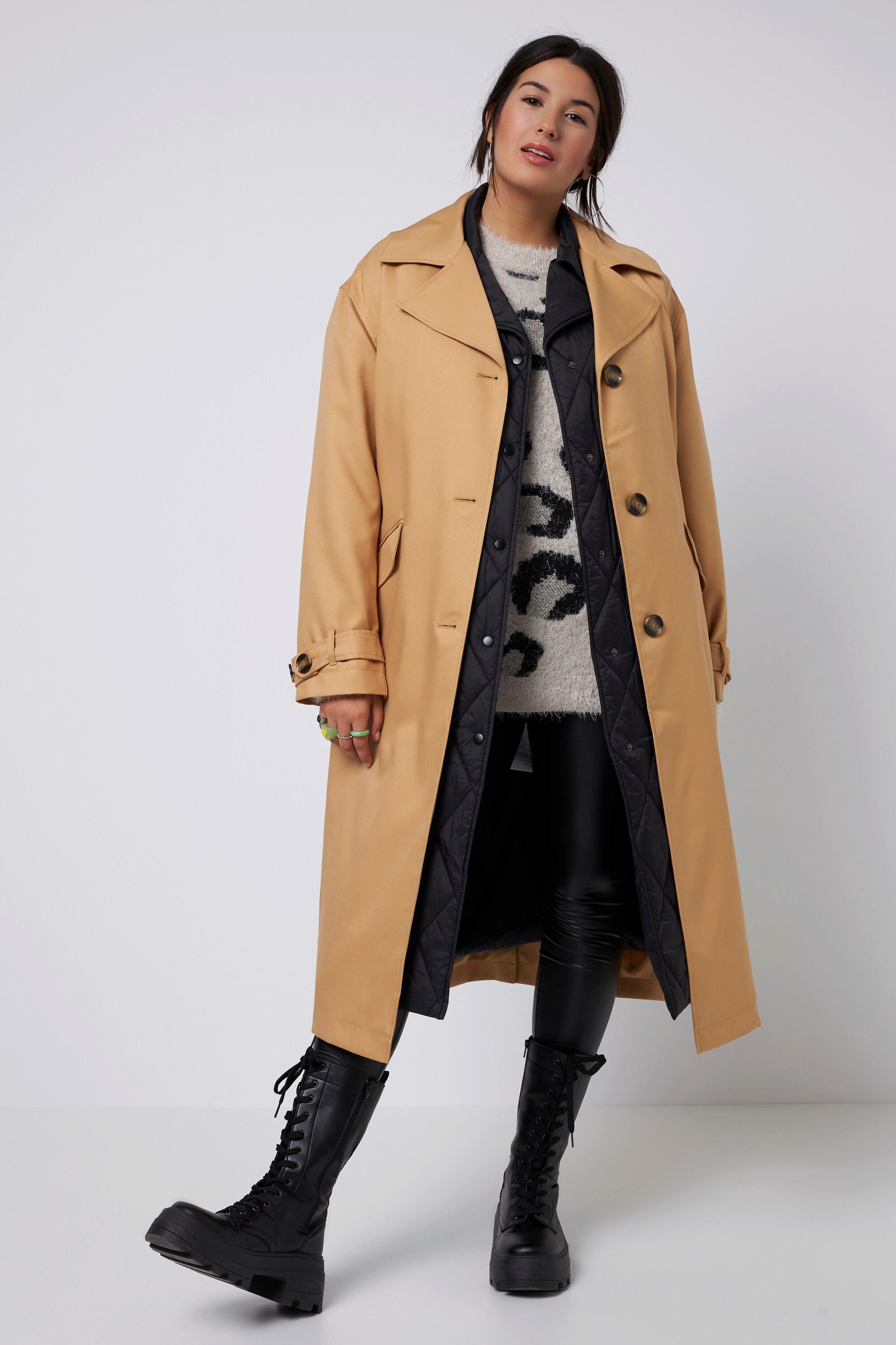 Studio Untold  Trench 2-in-1 con gilet trapuntato, taglio oversize, revers e maniche lunghe 