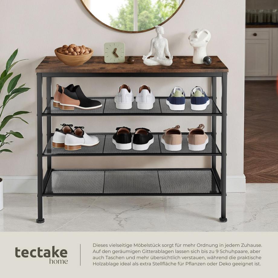Tectake Étagère à chaussures NEWPORT style industriel  
