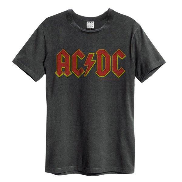 Image of Acdc Logo Tshirt Damen Charcoal Black XS