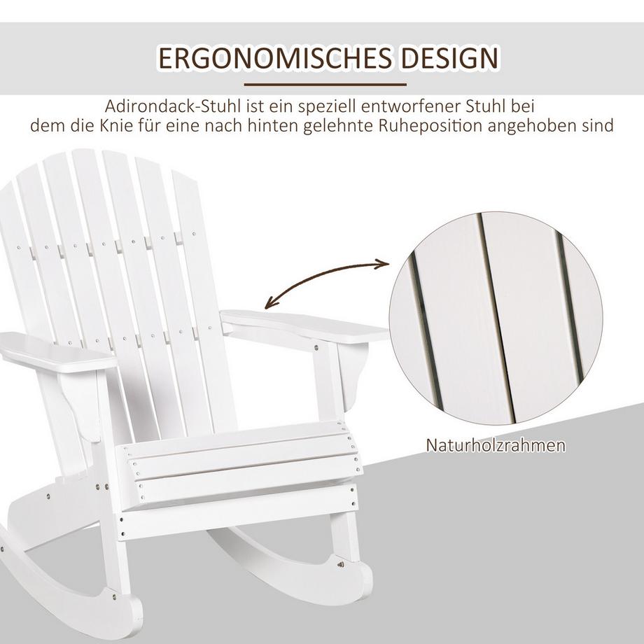 Outsunny Chaise de jardin Adirondack  
