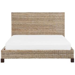 Beliani Bett mit Lattenrost aus Rattan Boho SALBRIS  