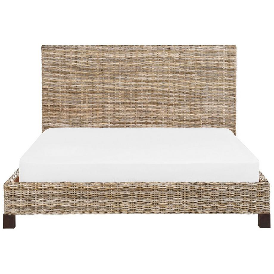Beliani Letto con rete a doghe en Rattan Boho SALBRIS  