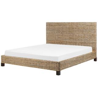 Beliani Letto con rete a doghe en Rattan Boho SALBRIS  