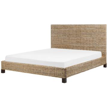 Bett mit Lattenrost aus Rattan Boho SALBRIS