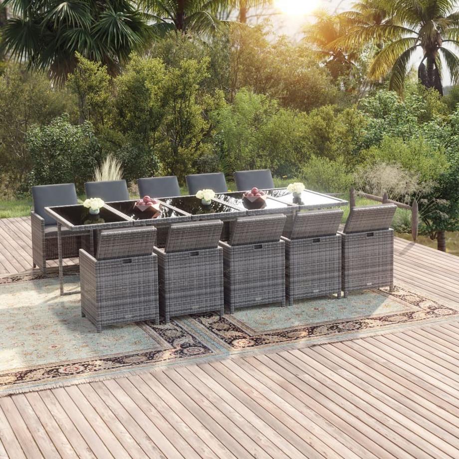 VidaXL set da pranzo per giardino Polirattan  