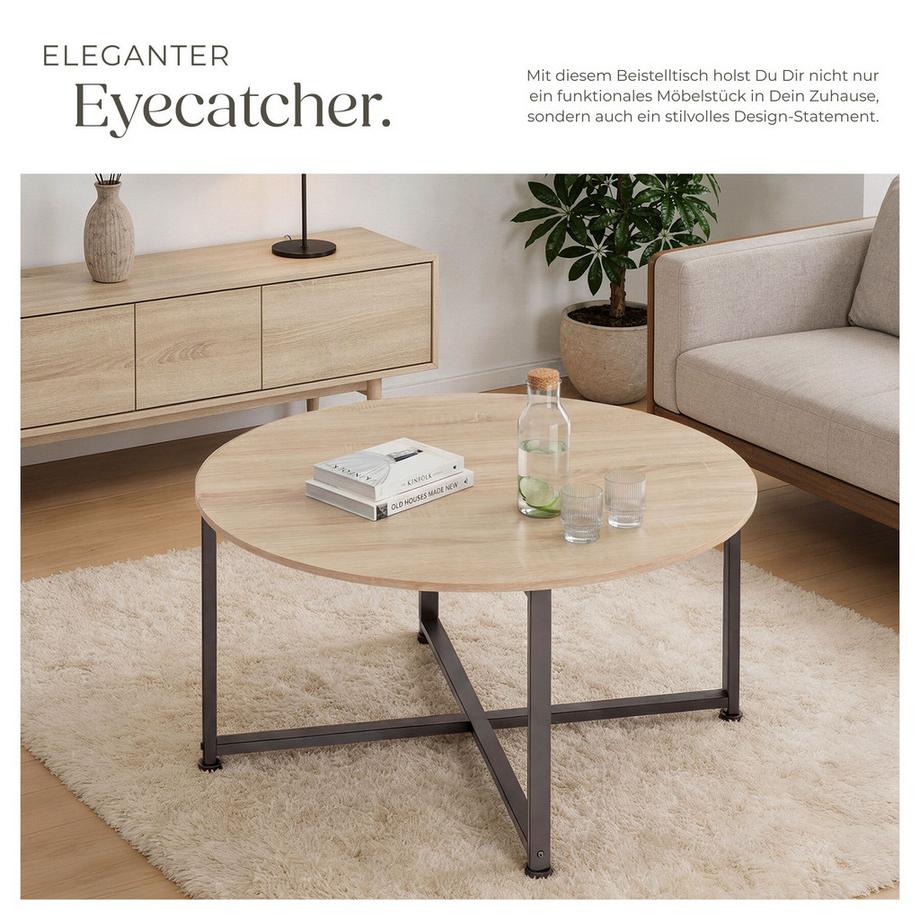 Tectake Couchtisch Aberdeen Industrial Style Holz und Stahl  