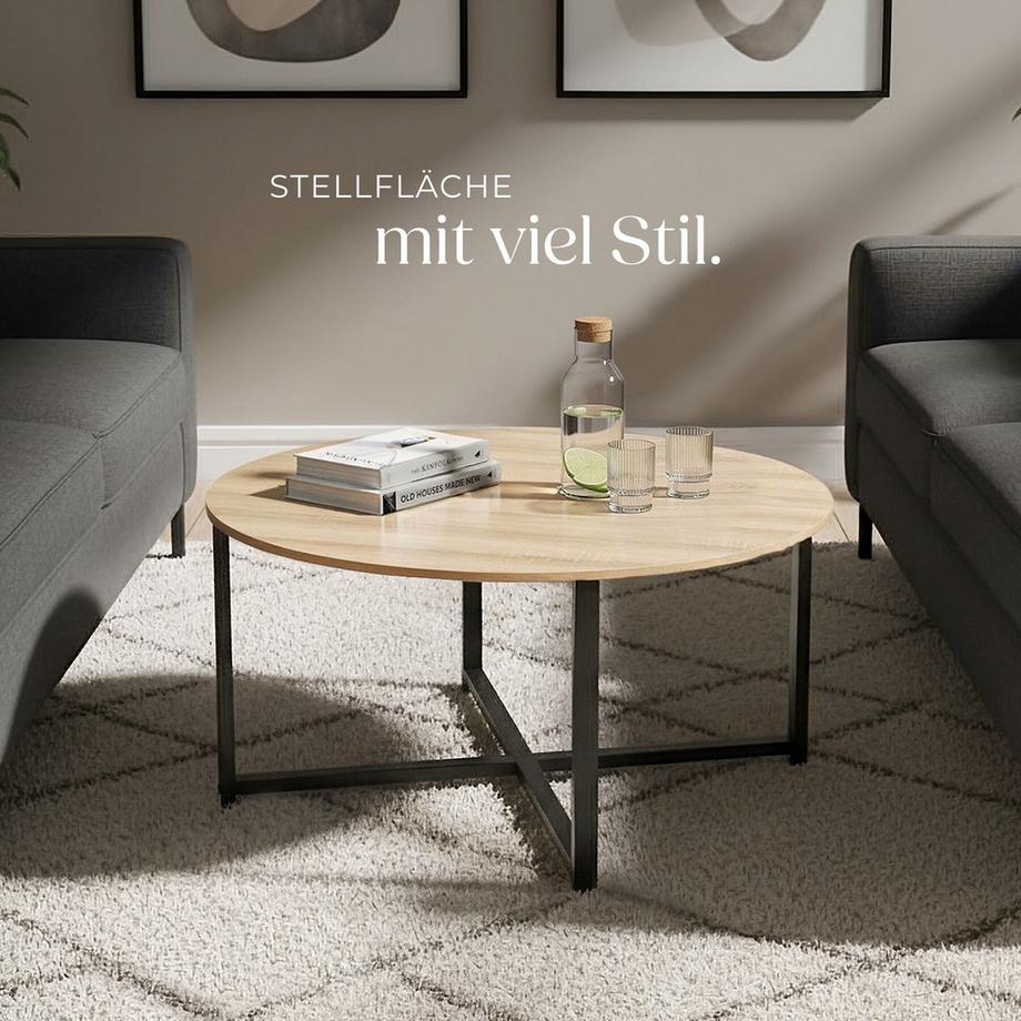 Tectake Couchtisch Aberdeen Industrial Style Holz und Stahl  