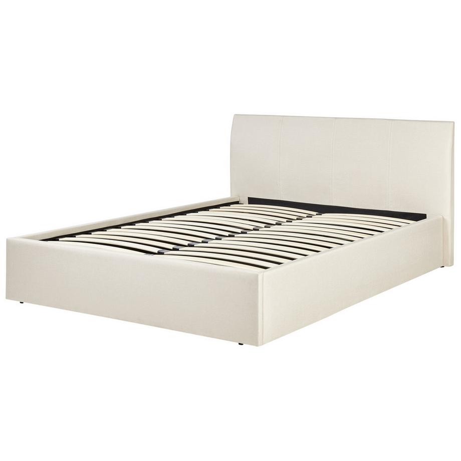 Beliani Bett mit Stauraum aus Stoff  ORBEY  