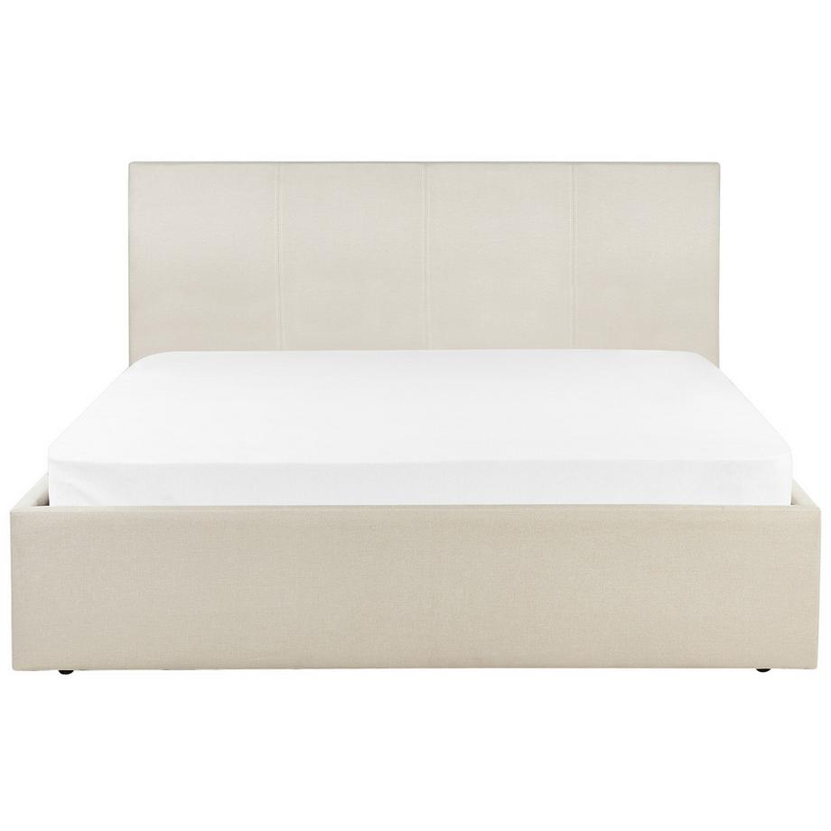 Beliani Bett mit Stauraum aus Stoff  ORBEY  