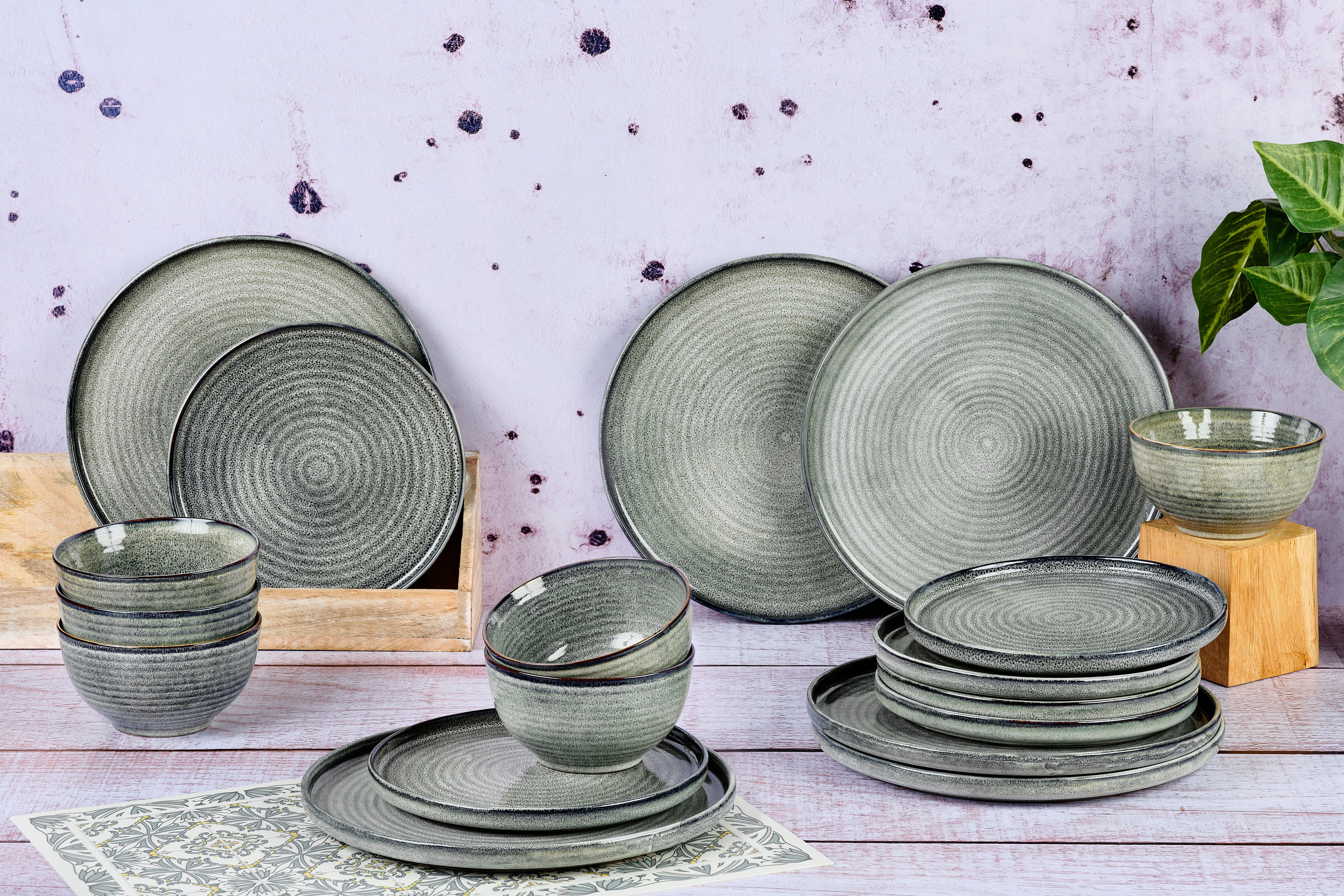 BJÖRN Geschirr-Set ZEN - 18 Stück - Natur  