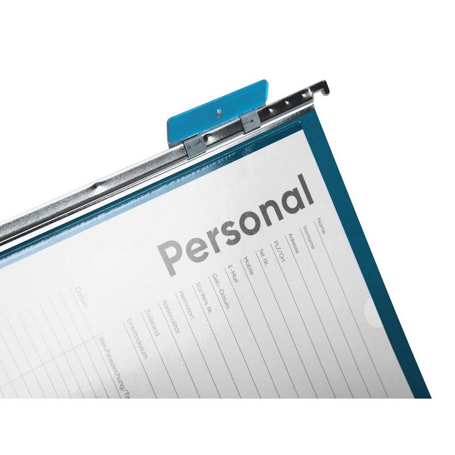 Biella  Dossiers suspendus avec répertoire Original, A4, 25 cm, jeu de 5, avec cavaliers en matière synthétique 