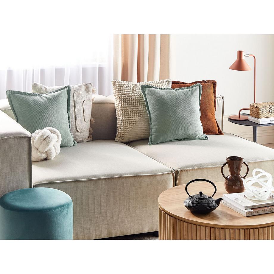 Beliani Dekokissen 2er Set aus Cord Klassisch ZINNIA  