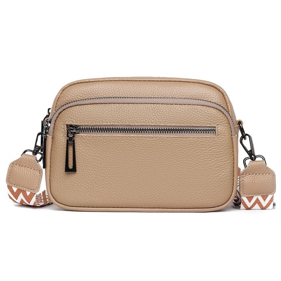 Sac à bandoulière pour téléphone portable , sac à bandoulière en cuir véritable, petits sacs modernes avec large bandoulière et 3 compartiments