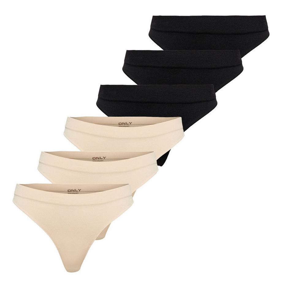 String  6er Pack Bequem sitzend-ONLCHLOE LACE THONG 6P
