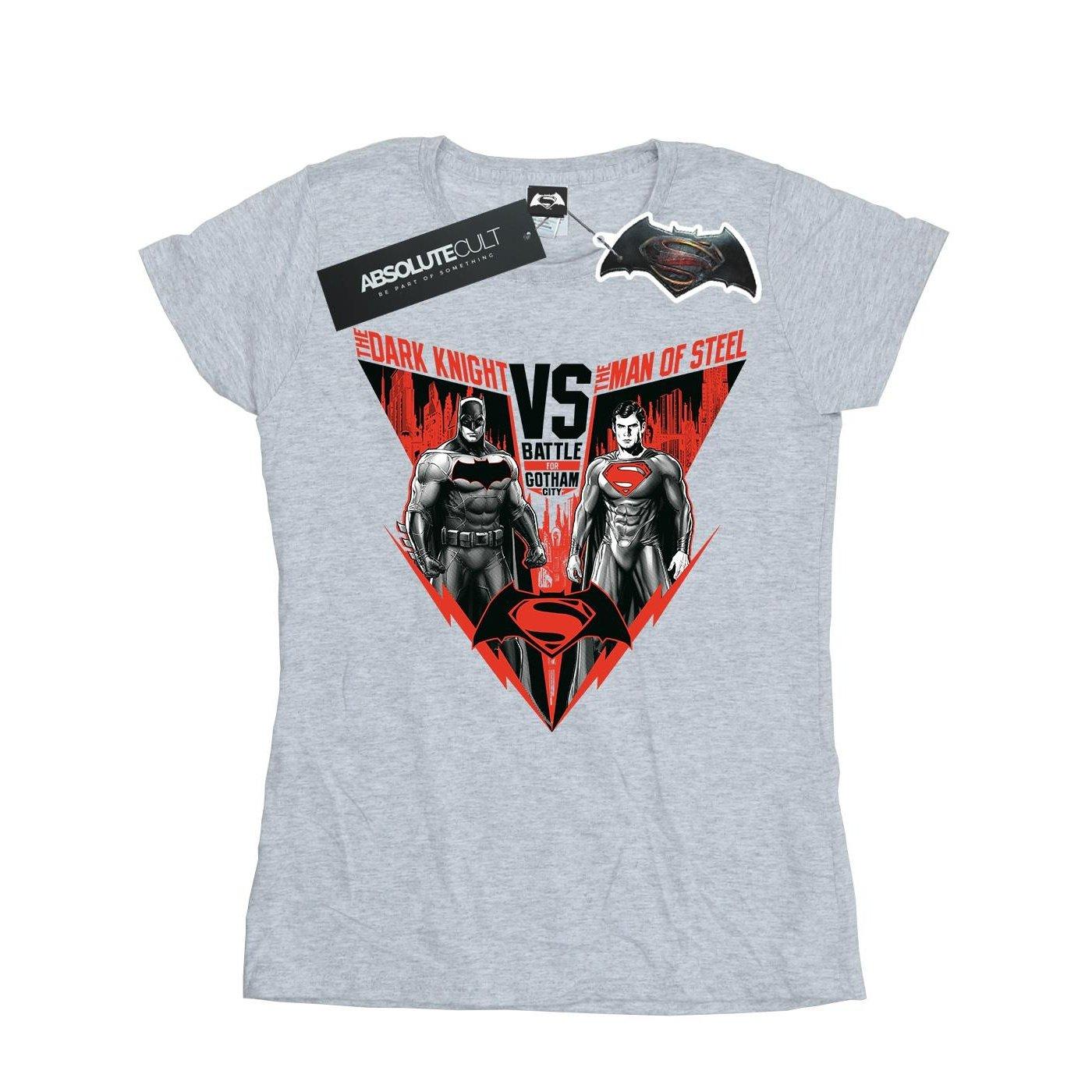 Image of Batman V Superman Battle Tshirt Damen Grau XS