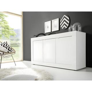 Vente-unique Credenza COMETE 3 ante Bianco laccato e calcestruzzo  