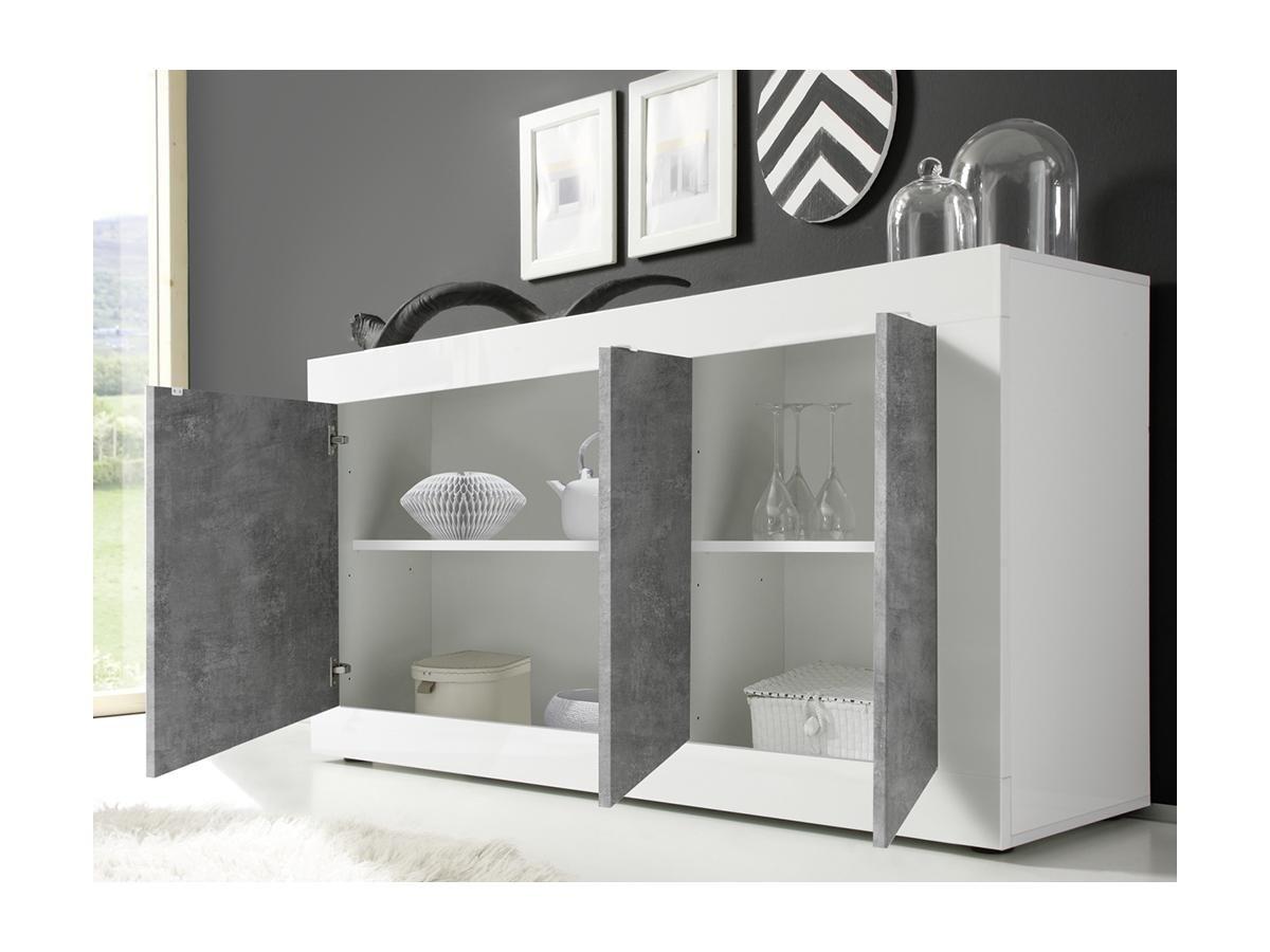 Vente-unique Sideboard mit 3 Türen lackiert Betonfarben COMETE  