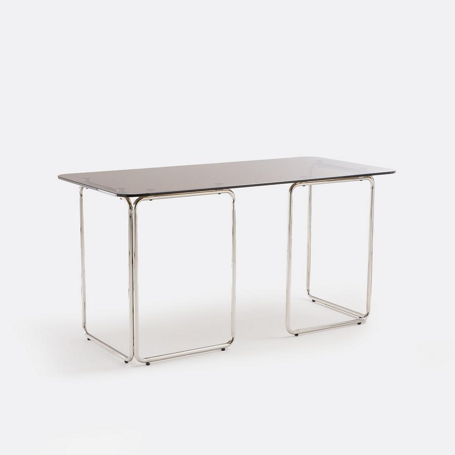 La Redoute Intérieurs Schreibtisch aus Glas und Chromstahl  