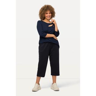 Ulla Popken  Pantaloni sportivi a 7/8 con taglio della gamba dritto e cintura elastica 