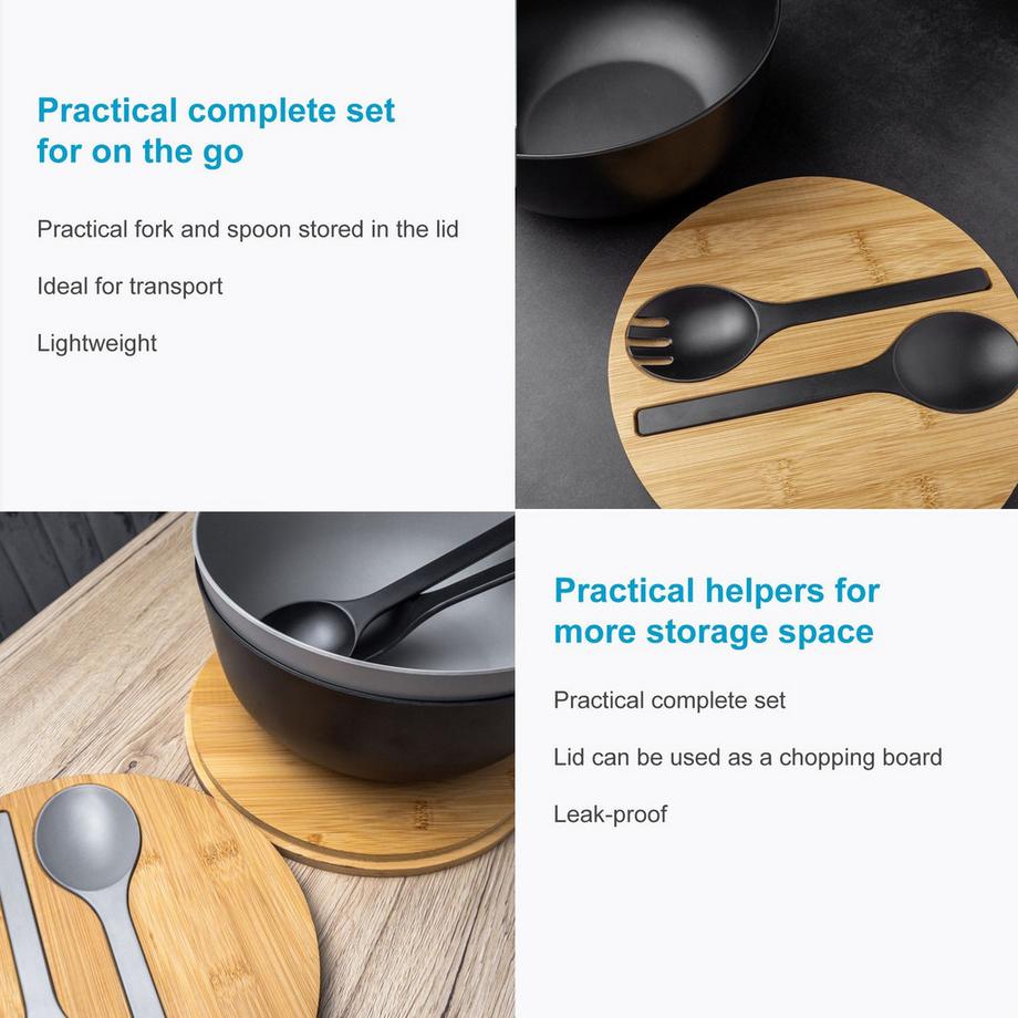 Intirilife Saladier avec couverts à salade  