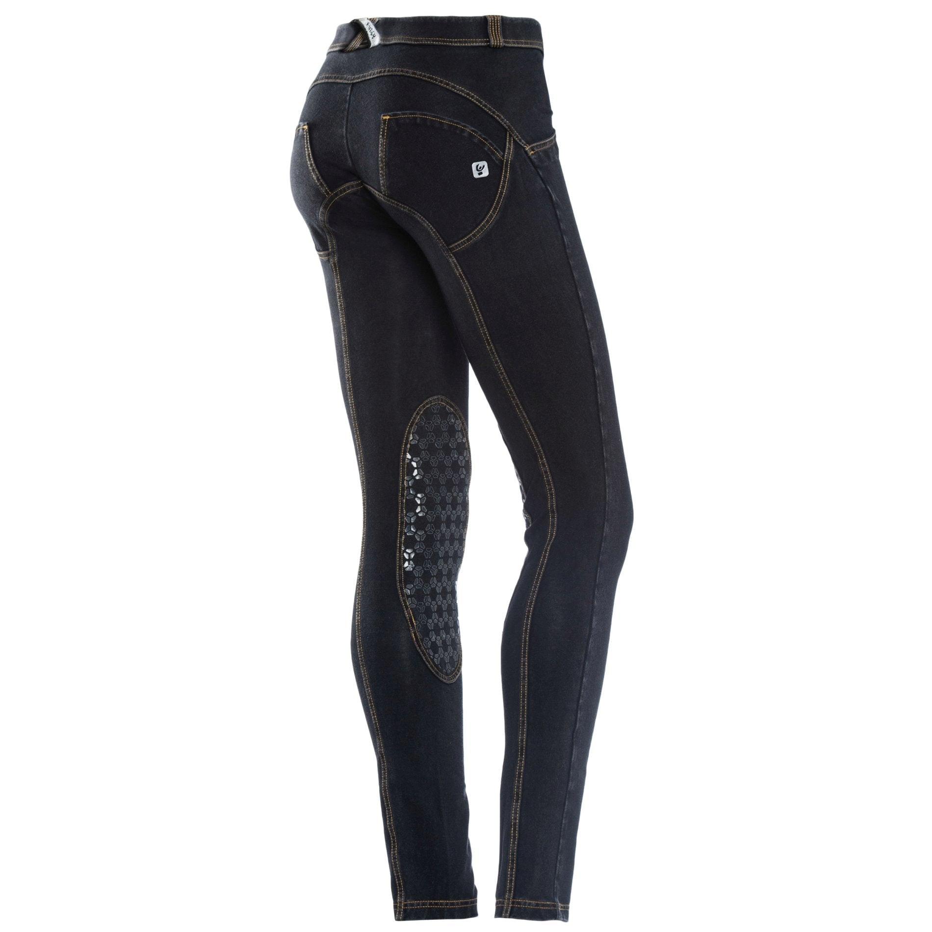 FREDDY WR.UP Pantaloni da Equitazione Skinny Vita Bassa Denim Elasticizzato Stampa Grip  