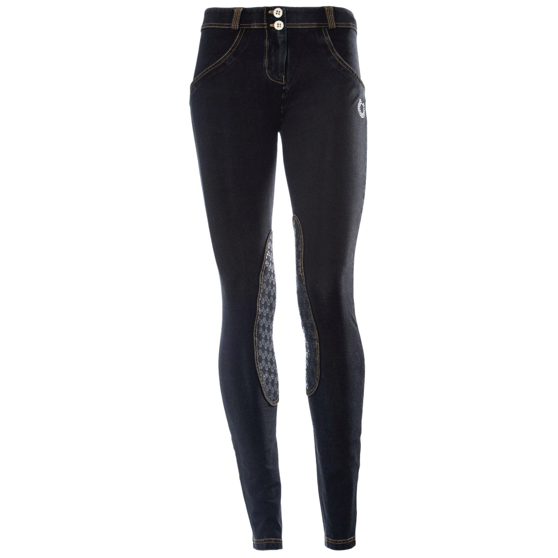 FREDDY WR.UP Pantaloni da Equitazione Skinny Vita Bassa Denim Elasticizzato Stampa Grip  