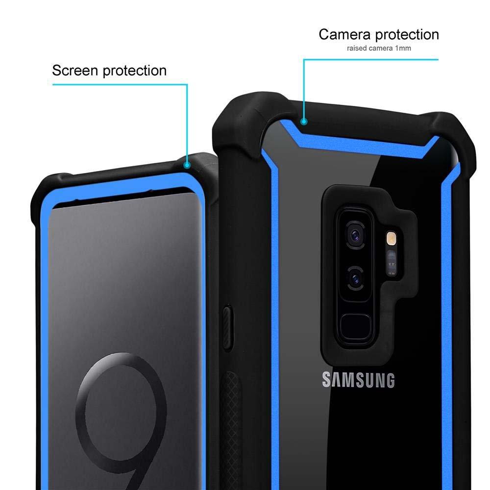 Cadorabo  Housse compatible avec Samsung Galaxy S9 PLUS - Coque de protection 2 en 1 avec bord en silicone TPU et dos en verre acrylique 