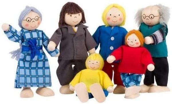 Image of Goki Biegepuppen City Familie für Puppenhaus Multicolor
