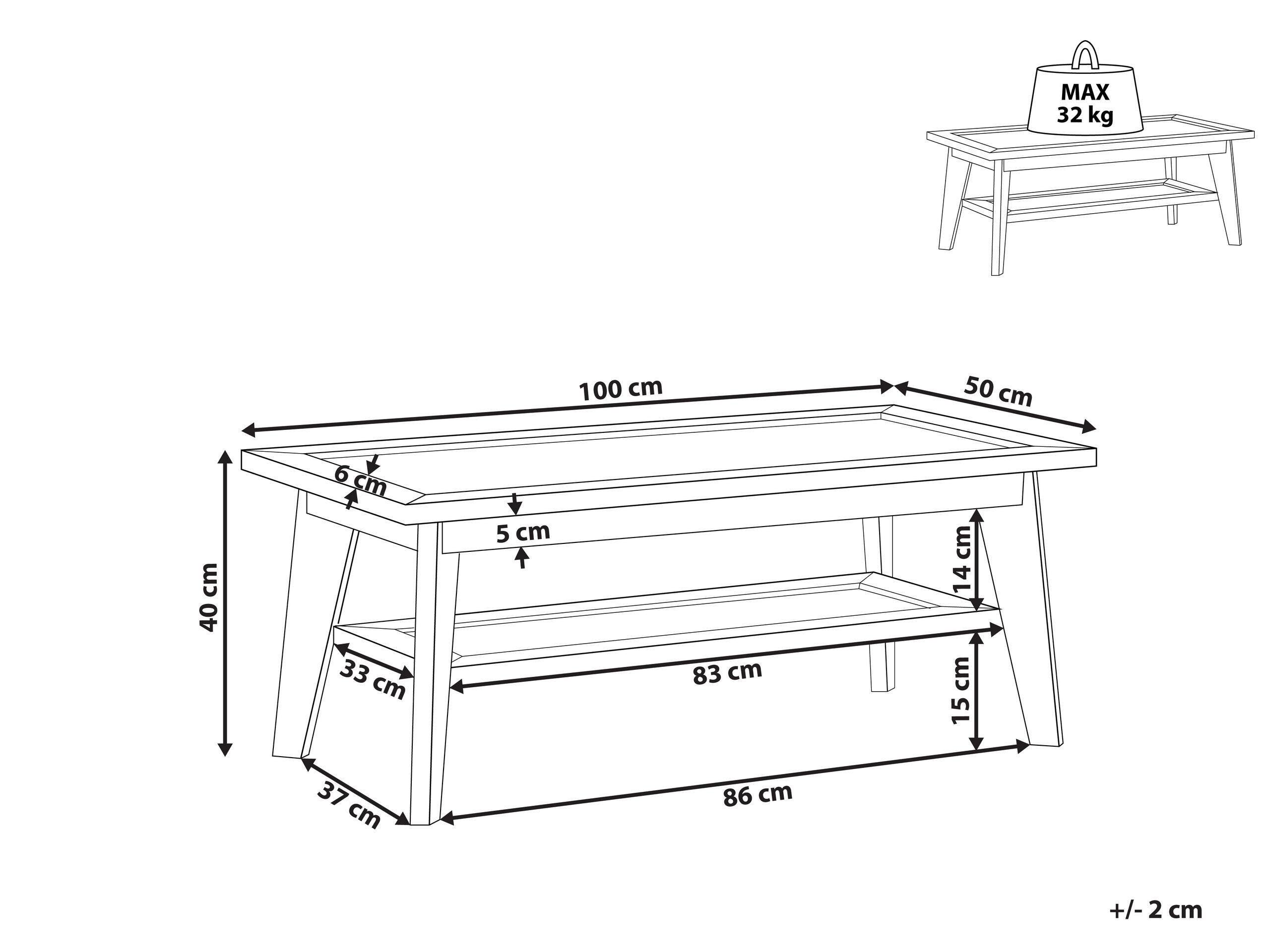 Beliani Table basse en Panneau de particules de bois Rétro SIMLA  