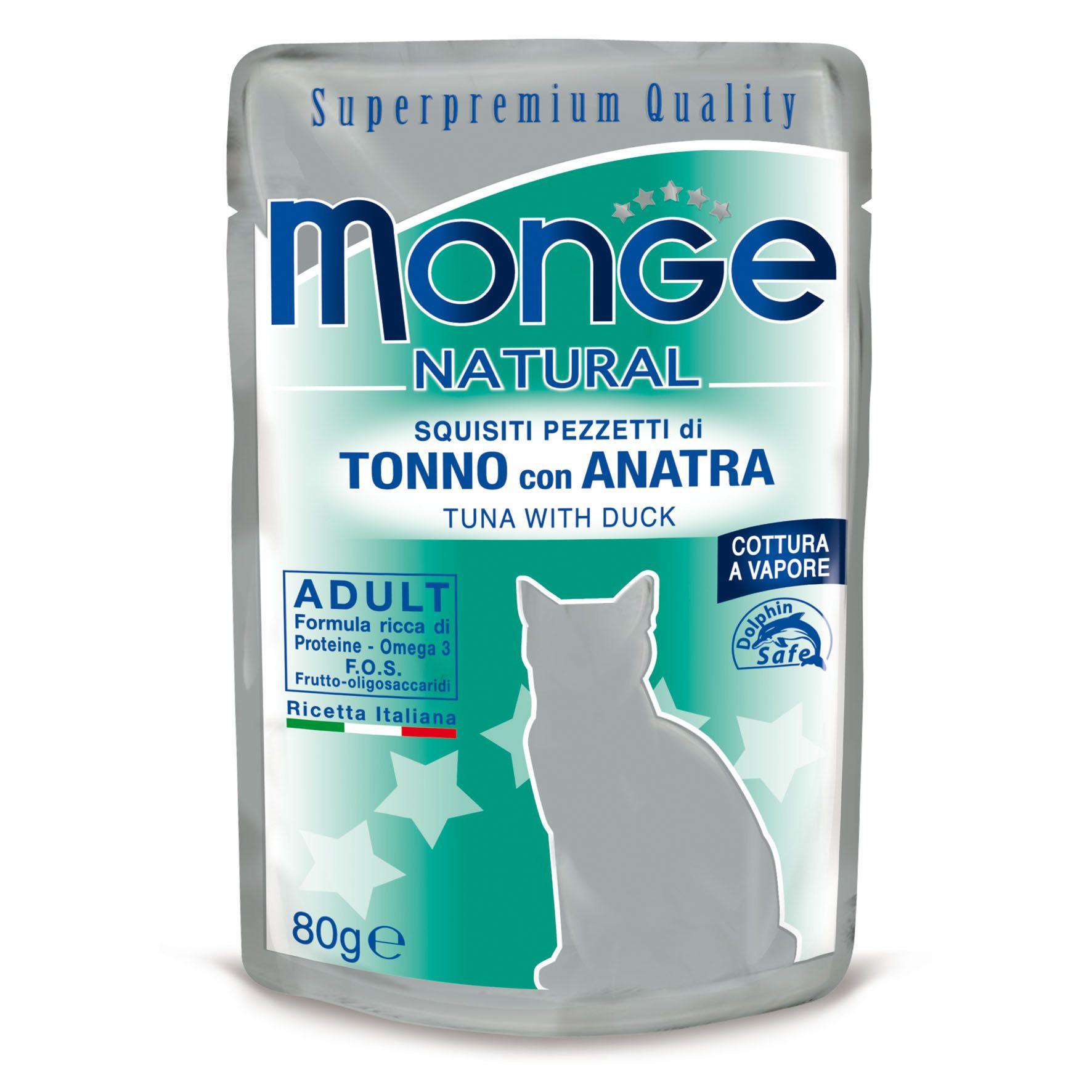 Monge  Naturale per gatti con tonno e anatra - Multipack 