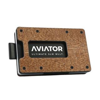 AVIATOR Aviator Wallet slide, Bois Carbon, avec AirTag Clip  