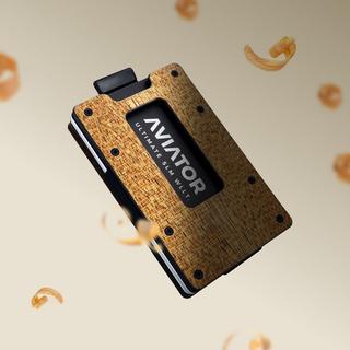 AVIATOR Smart Slide Wallet Holz Carbon mit AirTag Clip  