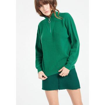 LILLY 28 Maglione con collo a imbuto con zip - 100% cashmere