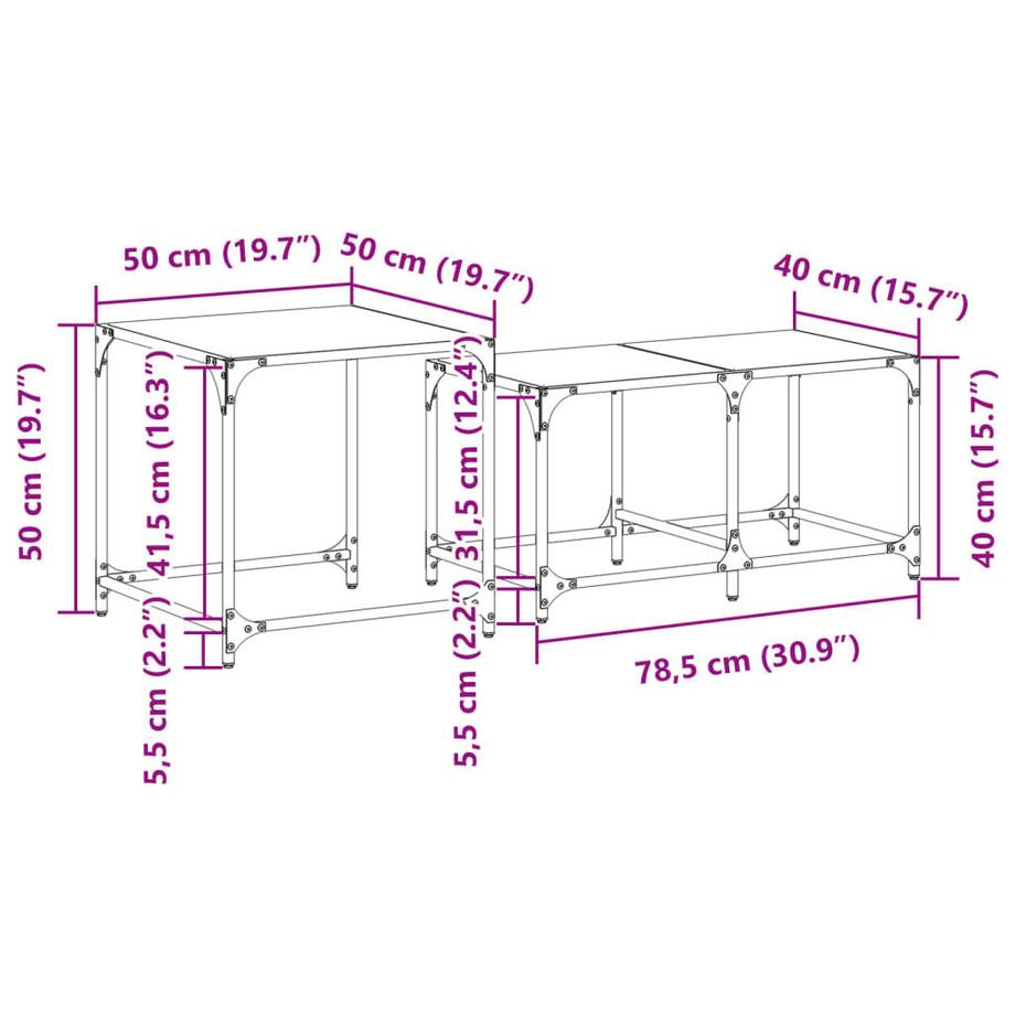 VidaXL Satztisch holzwerkstoff  