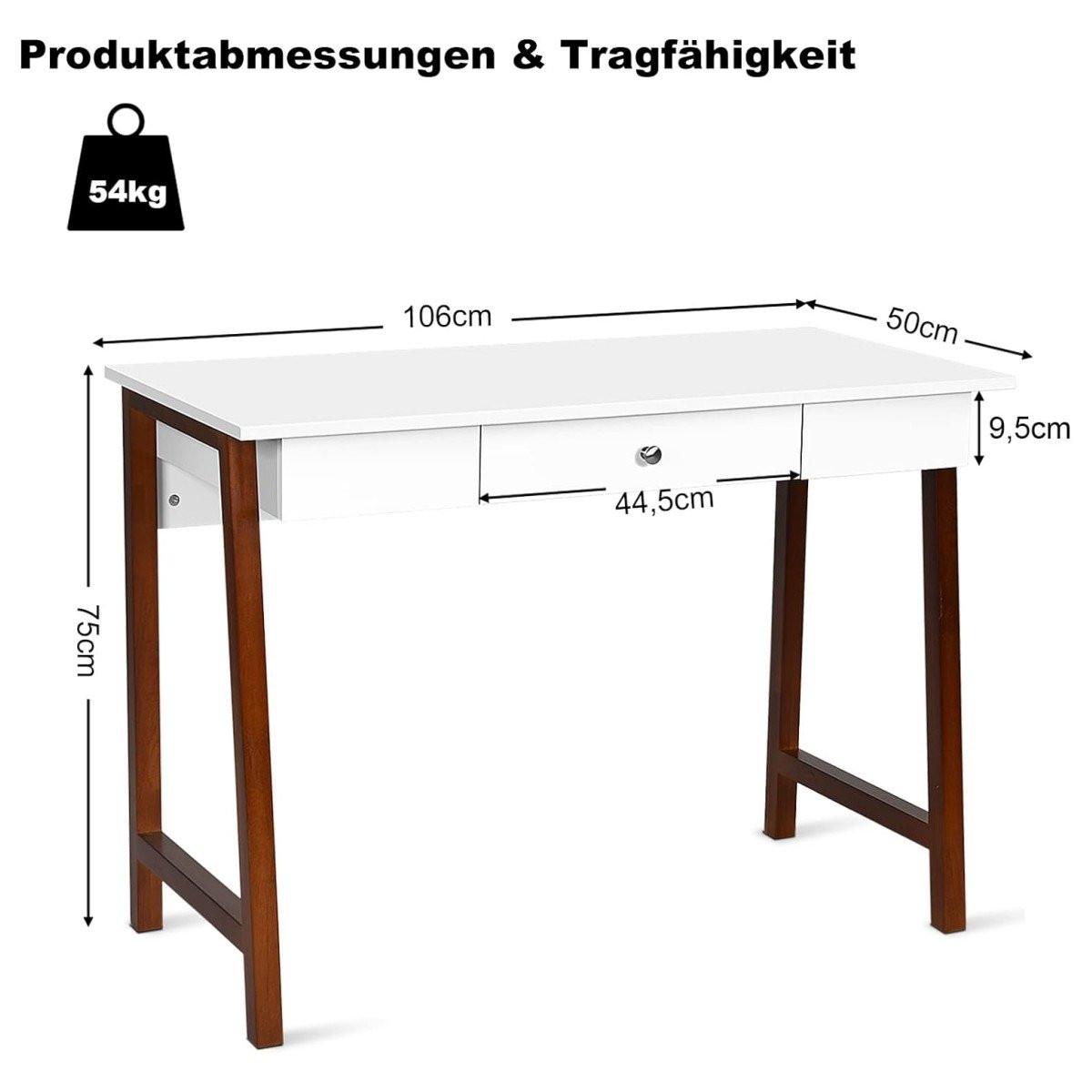 B2X Scrivania con cassetti, tavolo per computer, gambe del tavolo in gomma, toletta, tavolo da ufficio  