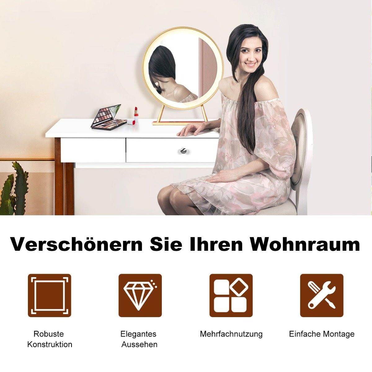 B2X Scrivania con cassetti, tavolo per computer, gambe del tavolo in gomma, toletta, tavolo da ufficio  