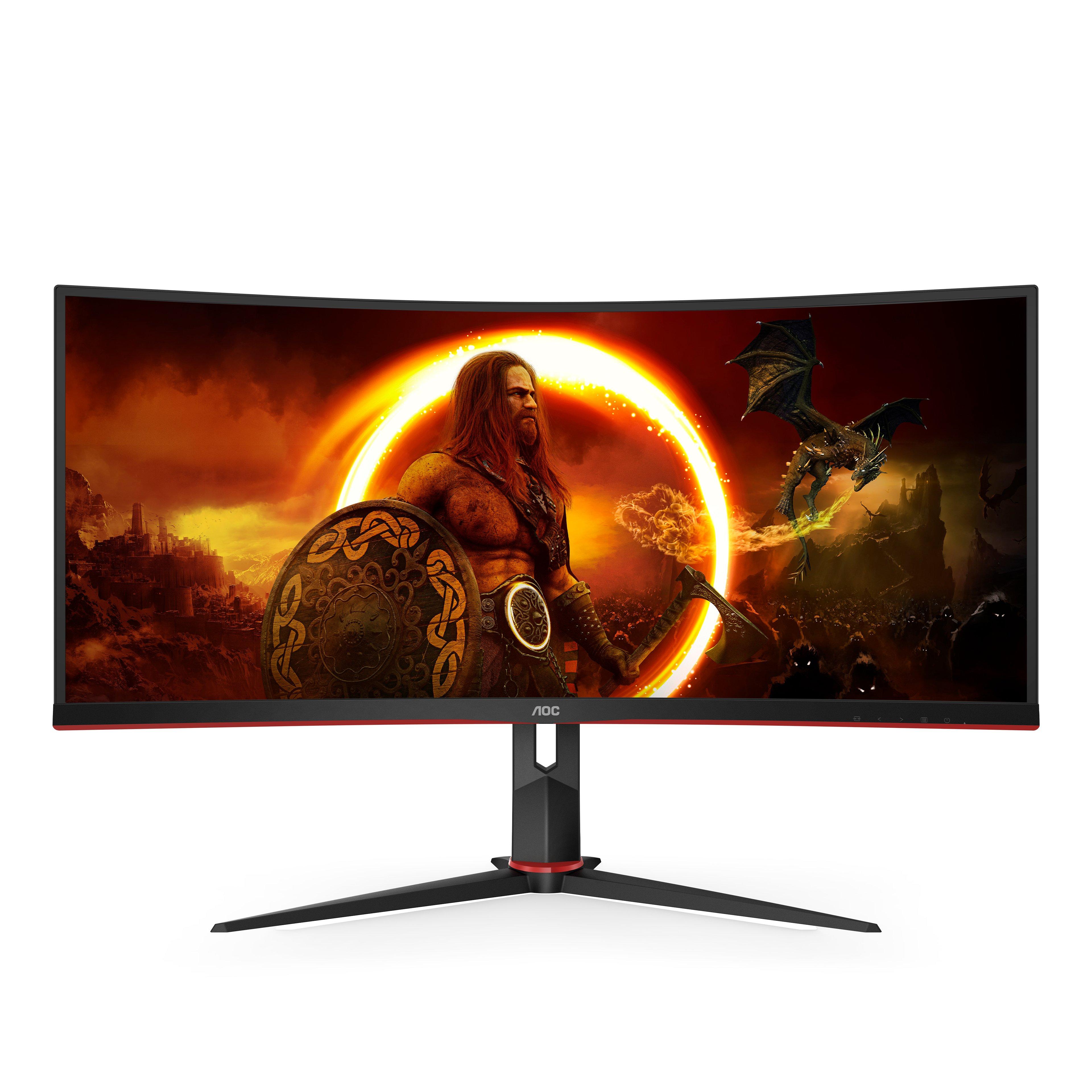 AOC  G2 CU34G2X/BK Monitor PC 86,4 cm (34") 3440 x 1440 Pixel Quad HD LED Nero, Rosso 