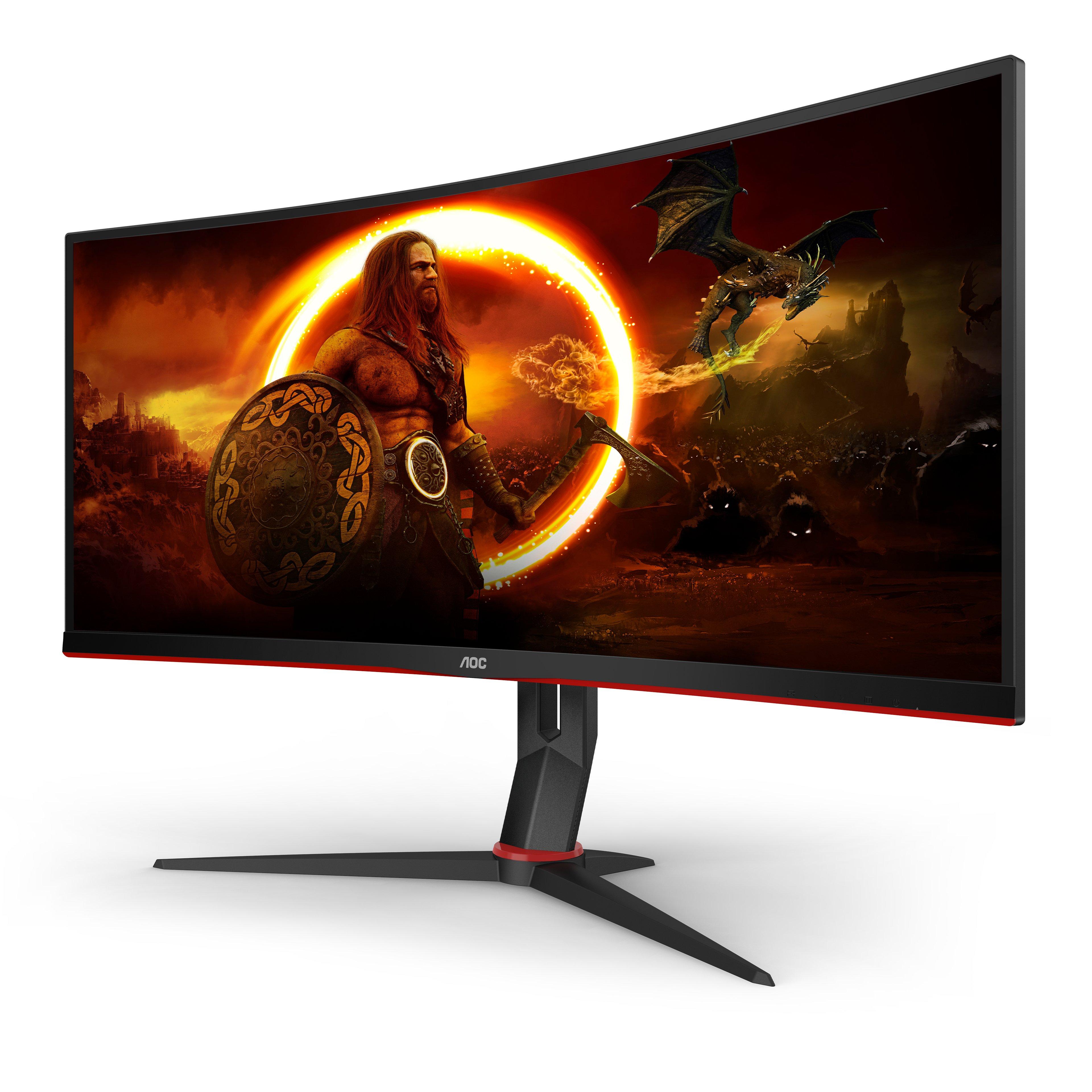 AOC  G2 CU34G2X/BK Monitor PC 86,4 cm (34") 3440 x 1440 Pixel Quad HD LED Nero, Rosso 