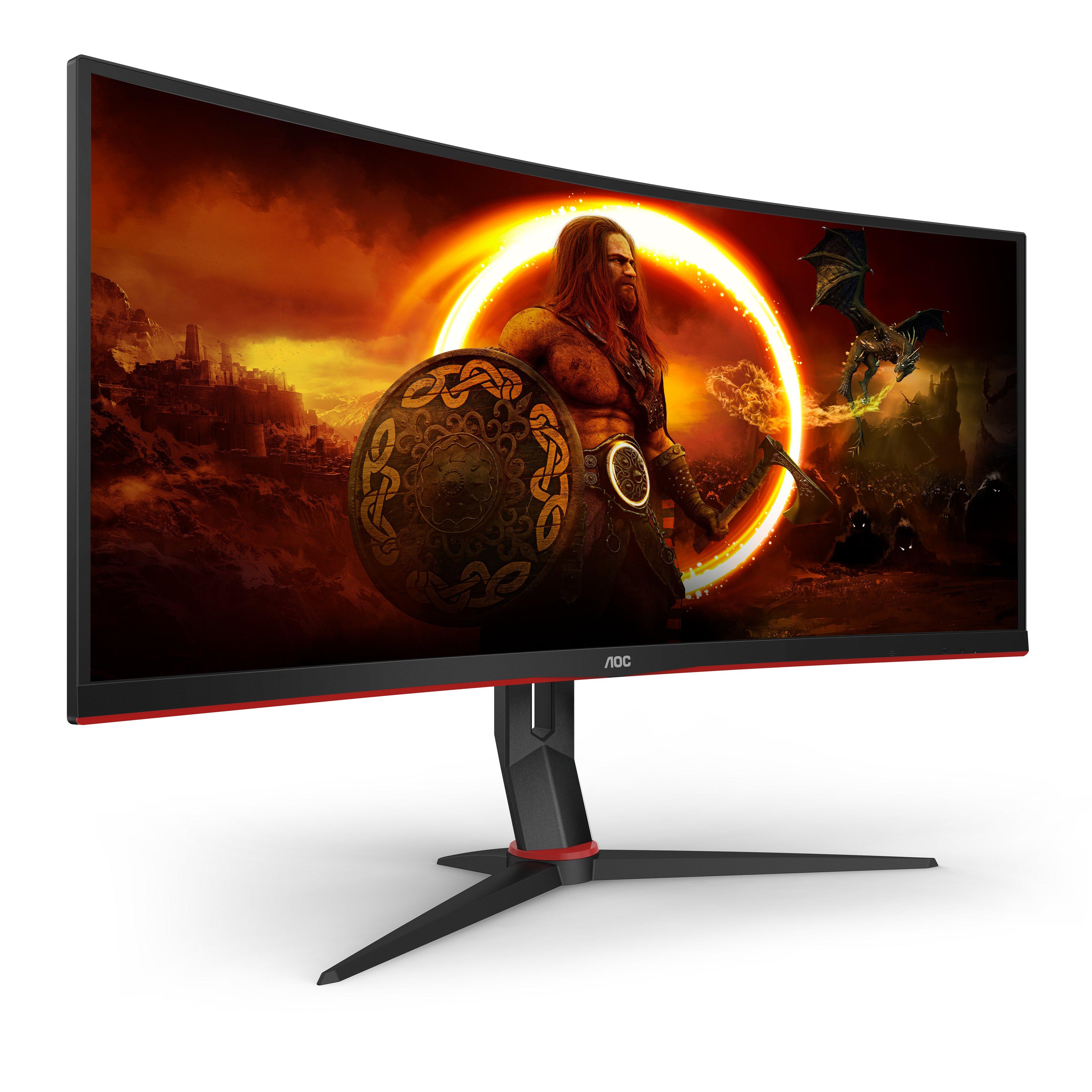 AOC  G2 CU34G2X/BK Monitor PC 86,4 cm (34") 3440 x 1440 Pixel Quad HD LED Nero, Rosso 