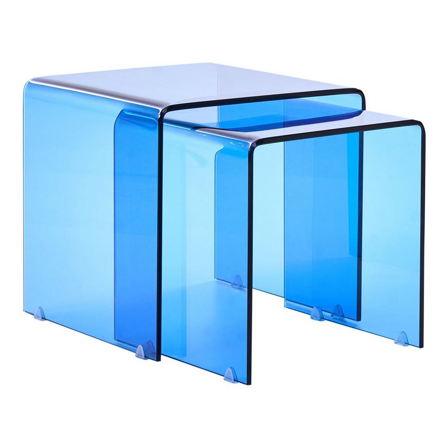 Beliani Lot de 2 tables d\'appoint en Verre de sécurité Moderne KENDALL  