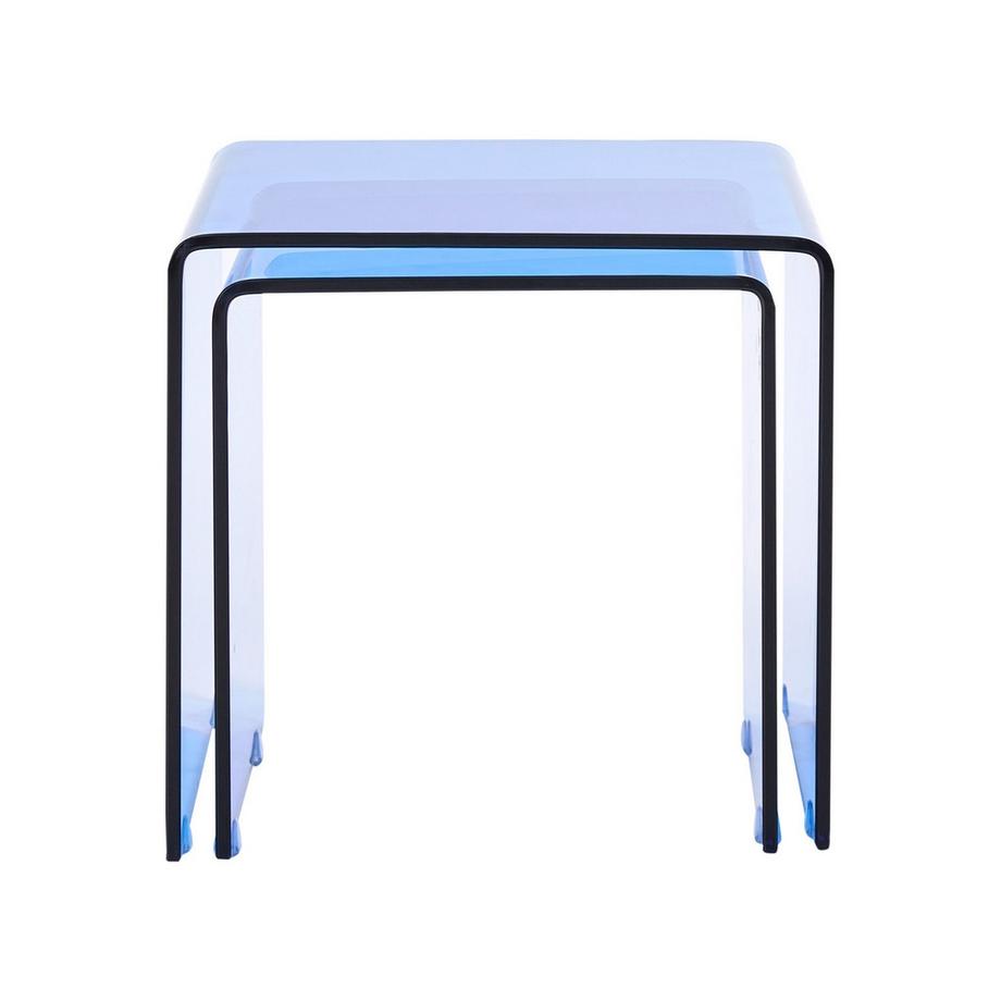 Beliani Lot de 2 tables d\'appoint en Verre de sécurité Moderne KENDALL  