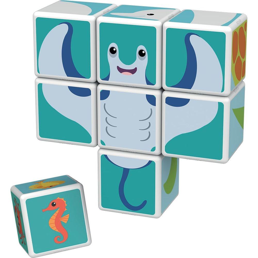 Geomag  Magicube Sea Animals 8 Magnetwürfel Konstruktionsspielzeug, Baukasten Lernspielzeug 
