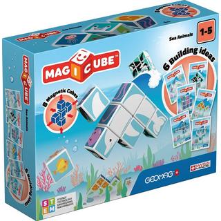 Geomag  Magicube Sea Animals 8 Magnetwürfel Konstruktionsspielzeug, Baukasten Lernspielzeug 