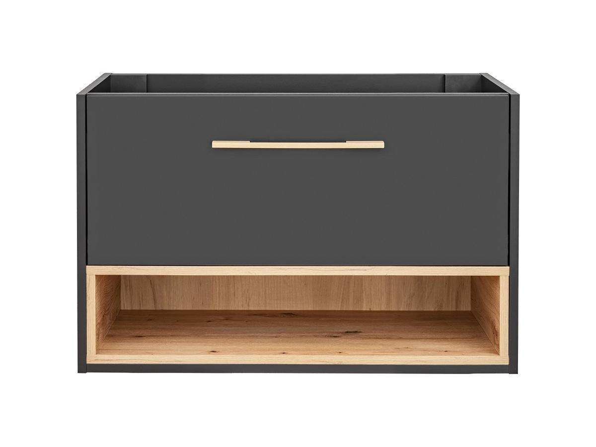 Vente-unique Mobile sotto lavabo sospeso 80 cm Antracite - YANGRA  