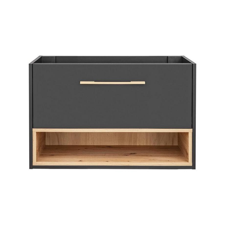 Vente-unique Meuble sous vasque suspendu anthracite - 80 cm - YANGRA  