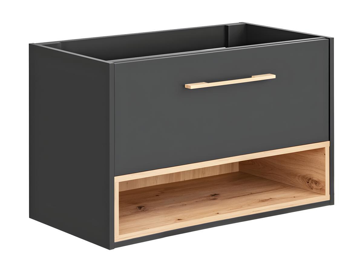 Vente-unique Mobile sotto lavabo sospeso 80 cm Antracite - YANGRA  
