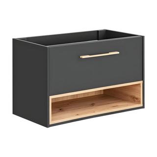 Vente-unique Mobile sotto lavabo sospeso 80 cm Antracite - YANGRA  