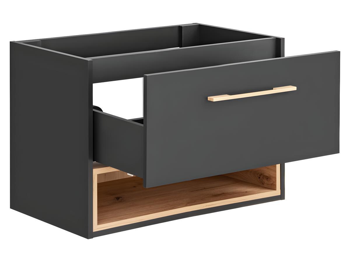 Vente-unique Mobile sotto lavabo sospeso 80 cm Antracite - YANGRA  