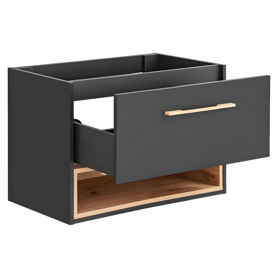 Vente-unique Meuble sous vasque suspendu anthracite - 80 cm - YANGRA  